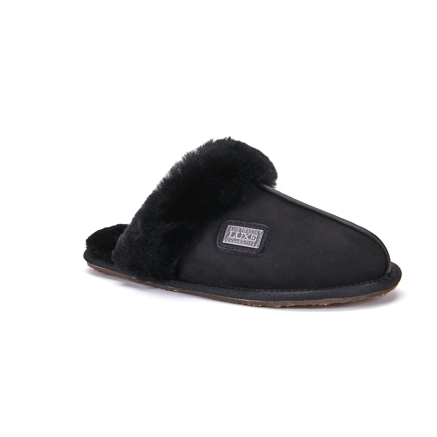 CLOSED MULE SLIPPERS BLACK