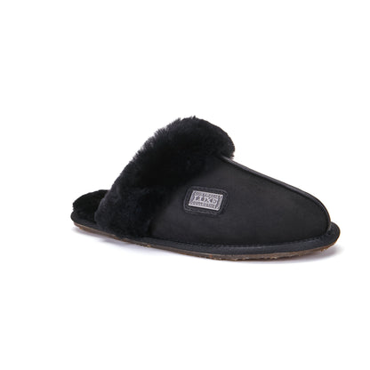 CLOSED MULE SLIPPERS BLACK