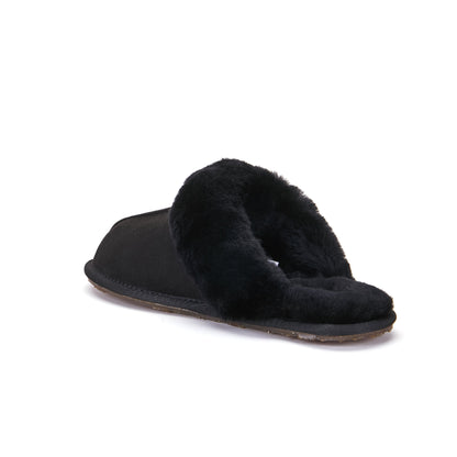 CLOSED MULE SLIPPERS BLACK