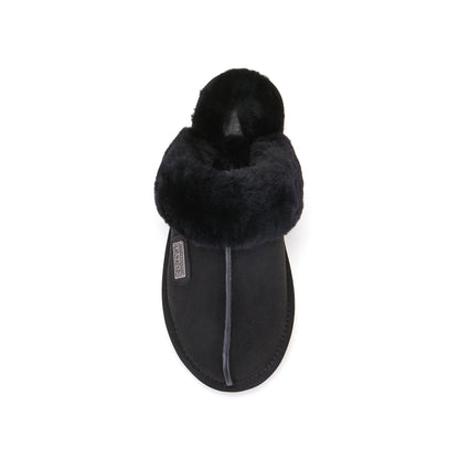 CLOSED MULE SLIPPERS BLACK