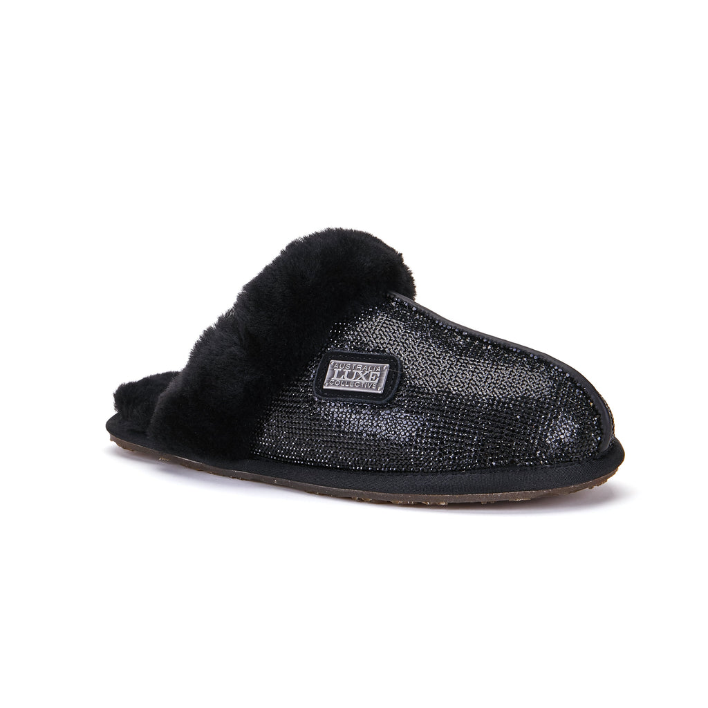 CLOSED MULE GLITTER BLACK