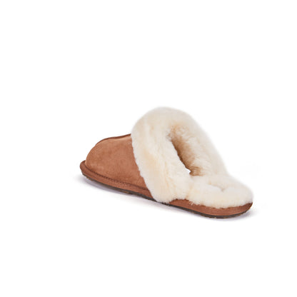 CLOSED MULE SLIPPERS CHESTNUT