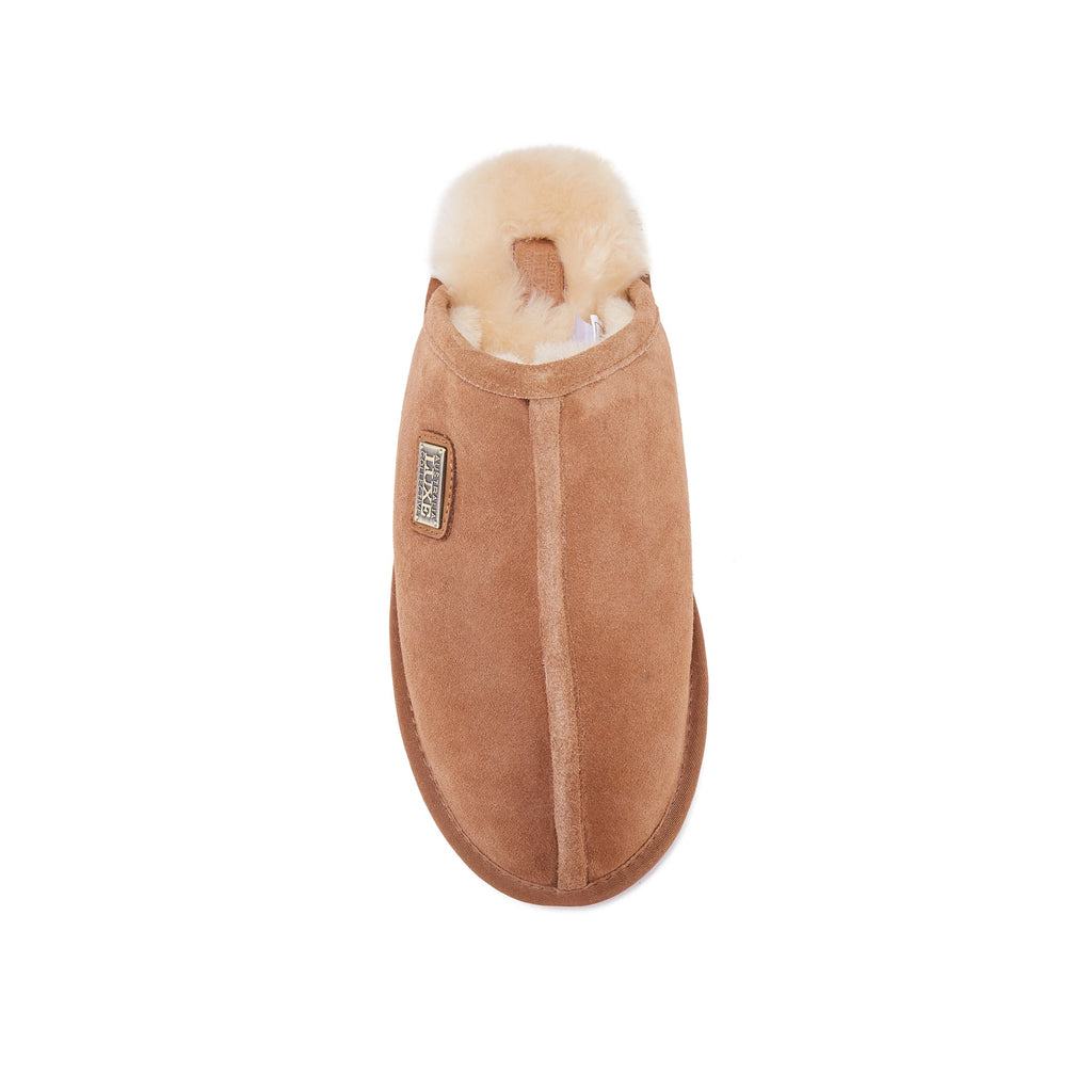 MENS CLOSED MULE CHESTNUT