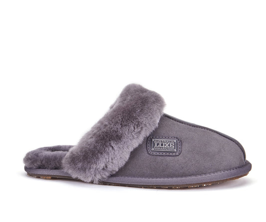CLOSED MULE SLIPPERS GRAY