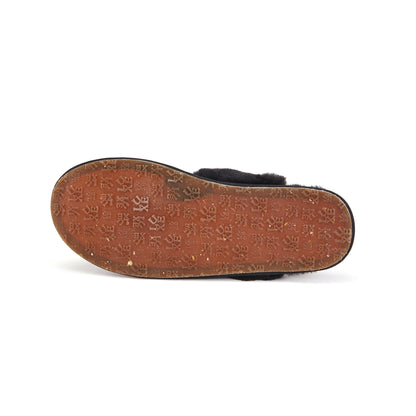 CLOSED MULE SLIPPERS SATIN BLACK