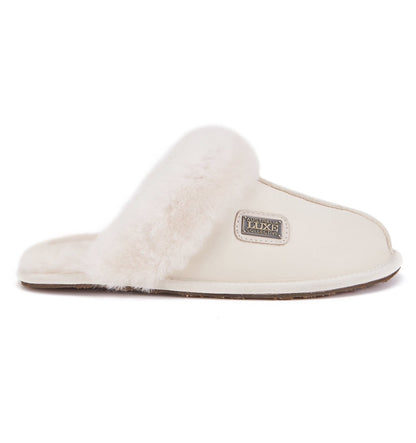 CLOSED MULE SATIN PALE