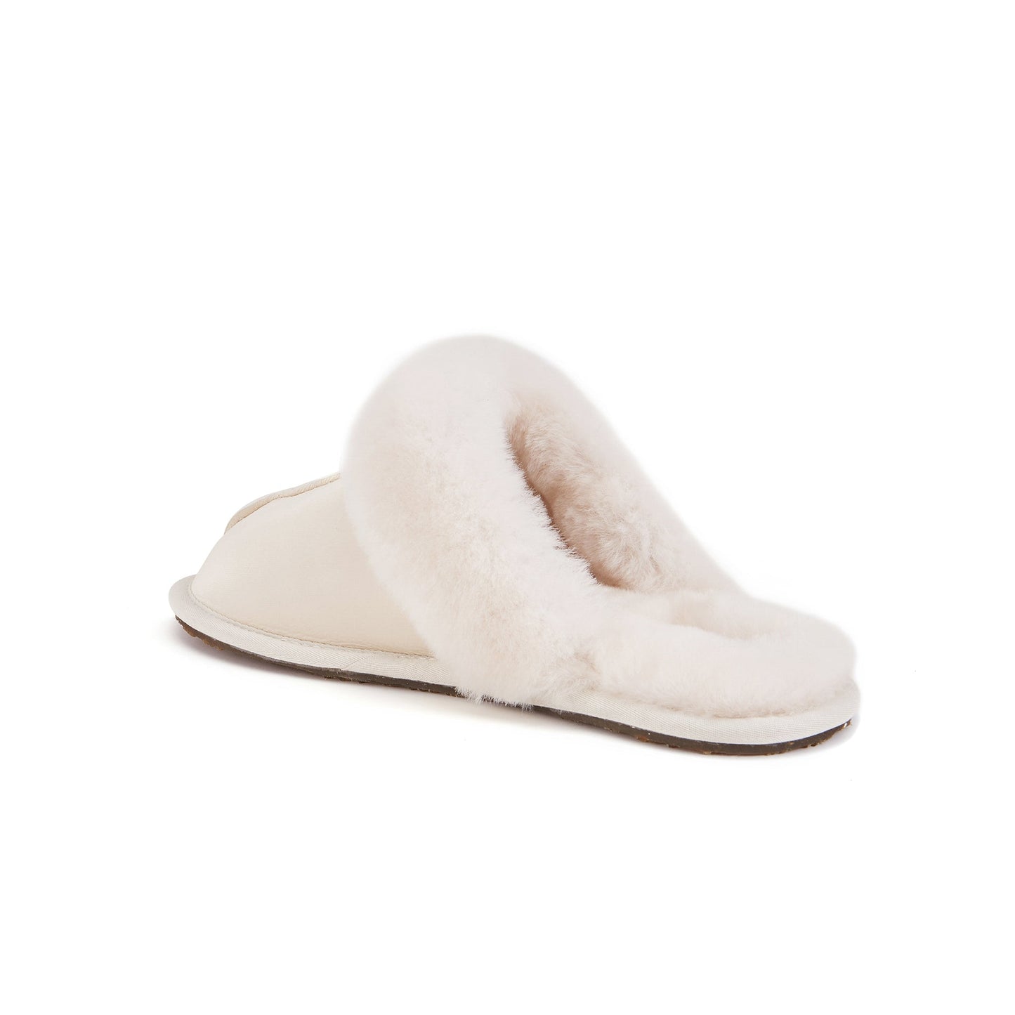 CLOSED MULE SLIPPERS SATIN PALE