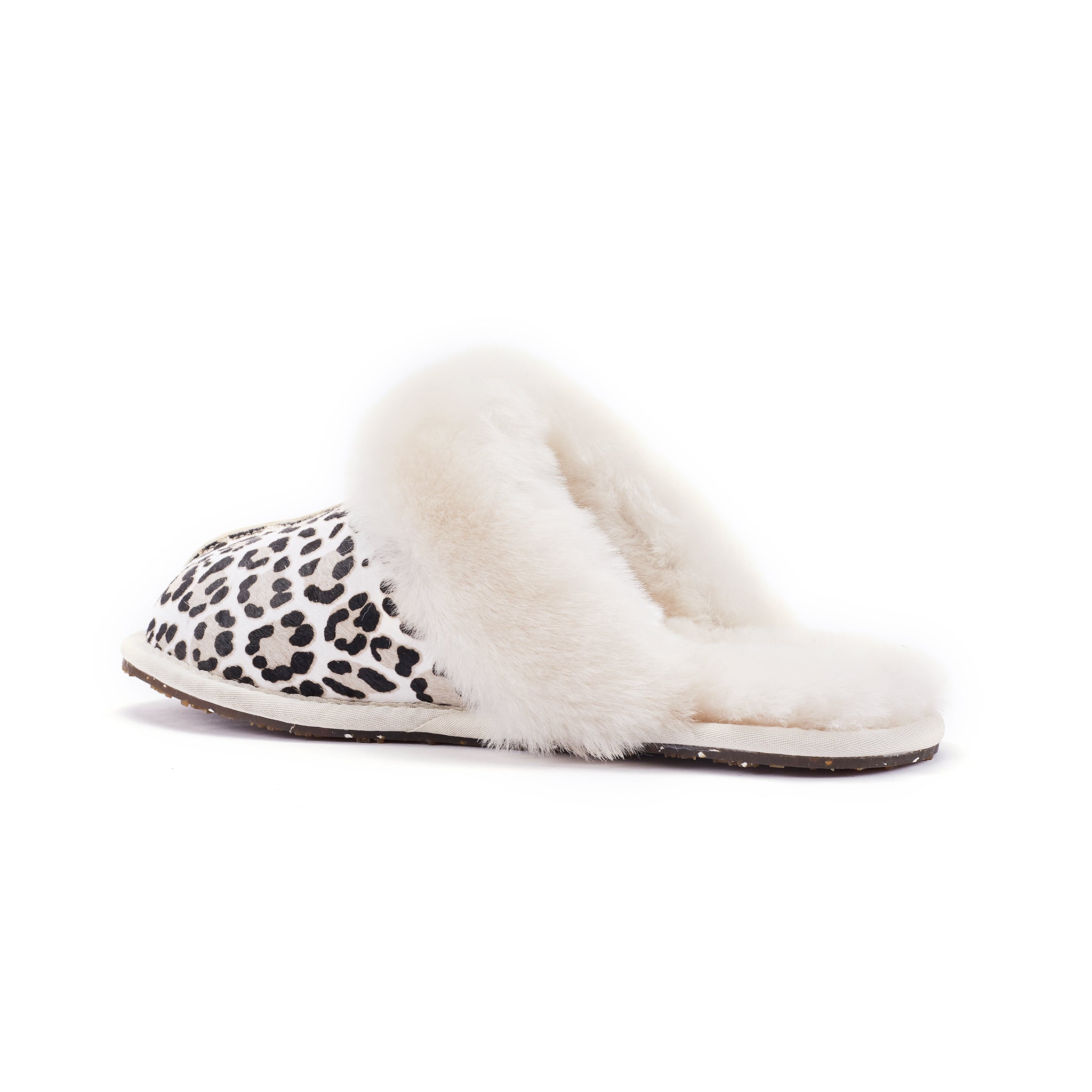CLOSED MULE SNOW LEOPARD