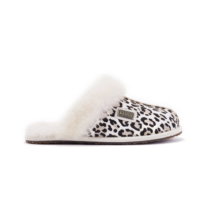 CLOSED MULE SNOW LEOPARD