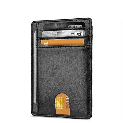 Leather Slim Wallet Credit Card Holder RFID Blocking Pocket ID Money USA