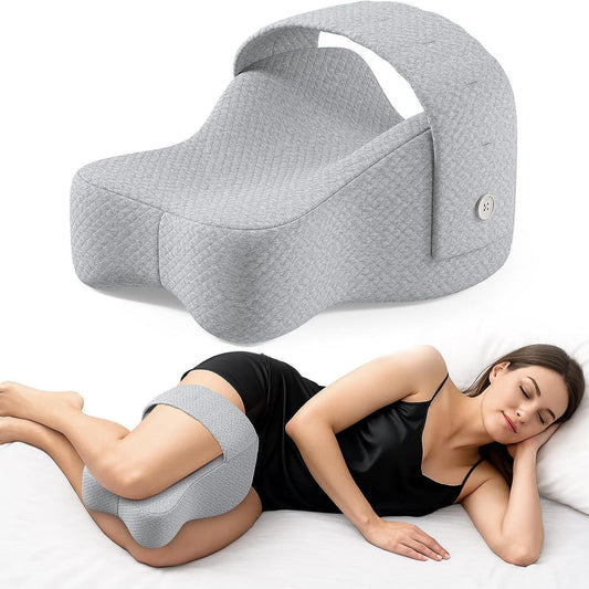 Memory Foam Knee Pillow for Side Sleepers – Leg Gap Support for Hip & Back Pain Relief