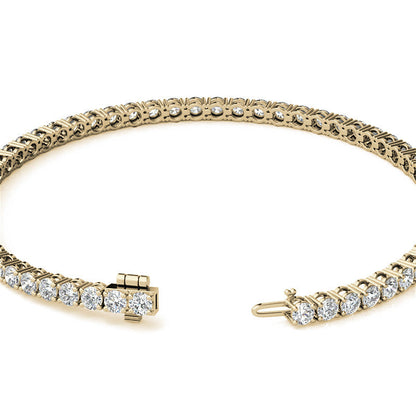 3.00 CTW AGI Certified Lab-Grown Diamond Tennis Bracelet in 14K Yellow or White Gold – G/VS Clarity