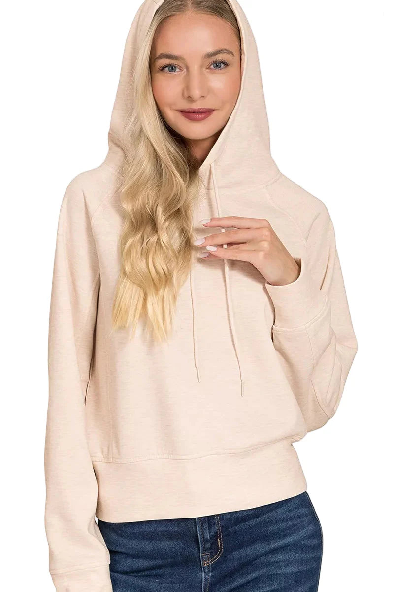 Zenana Drawstring Scuba Hoodie