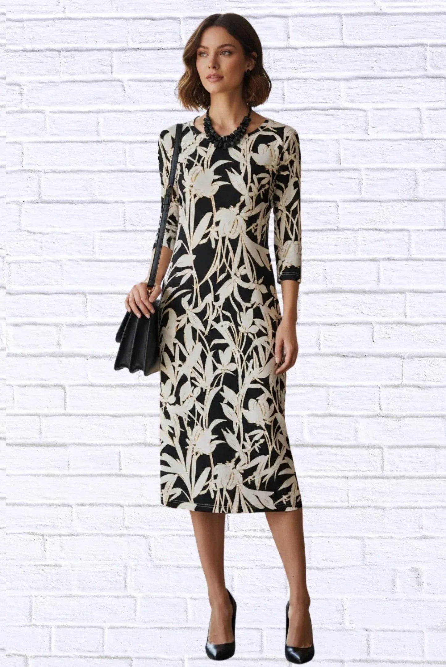 Floral Knit Midi Dress