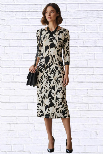 Floral Knit Midi Dress