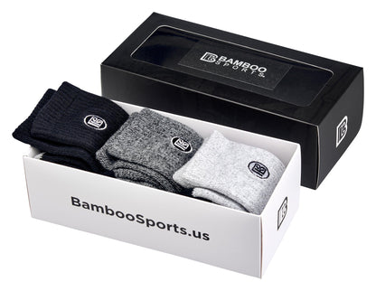 Premium Bamboo Rayon Crew Socks - 3 Pair Gift Box