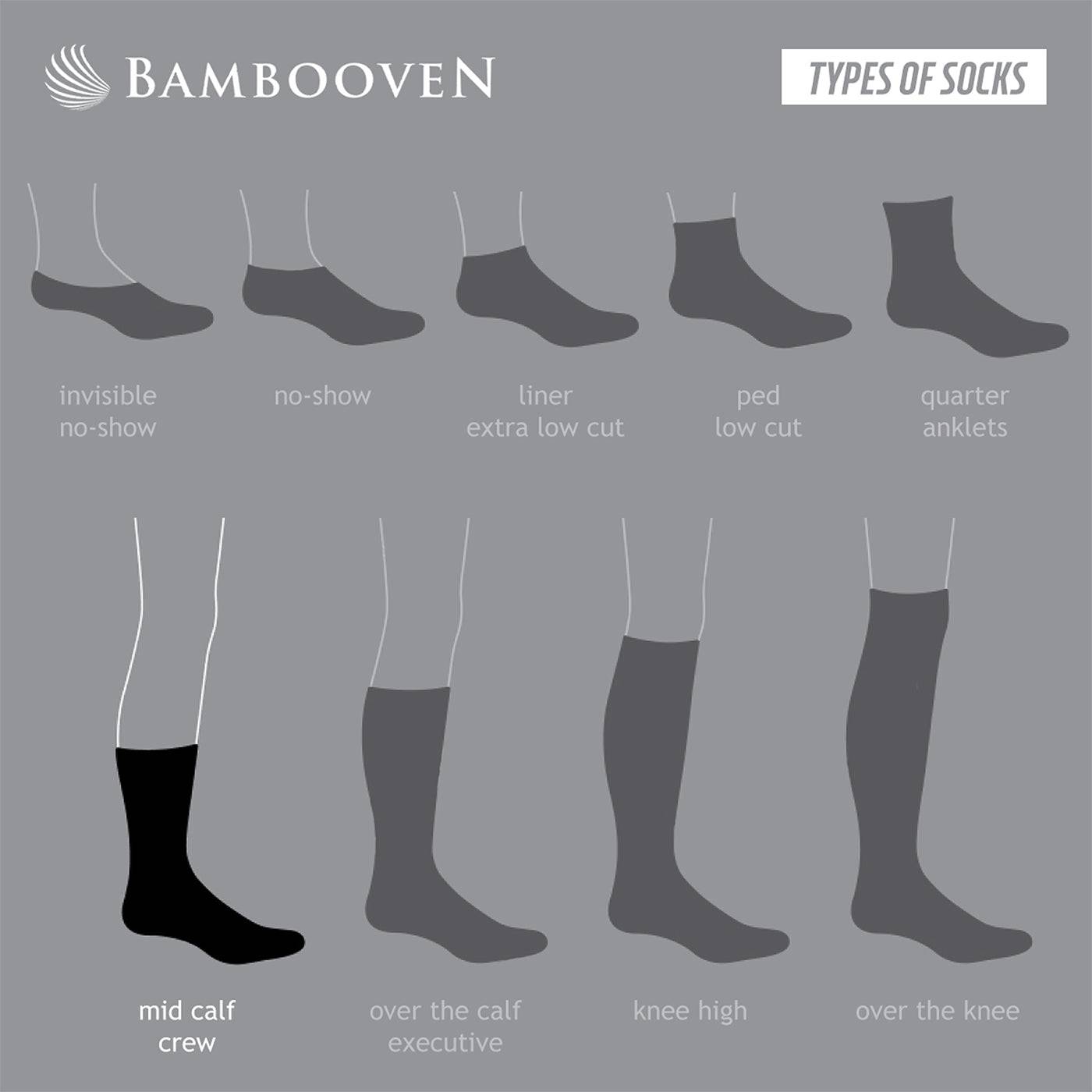 Men’s Bamboo Lightweight Dress & Trouser Socks - (8 Pack) 636