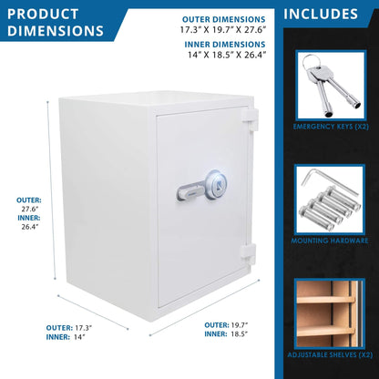 Barska 4.48 CF Large Heavy-Duty Fireproof Biometric Safe (SAK83490)