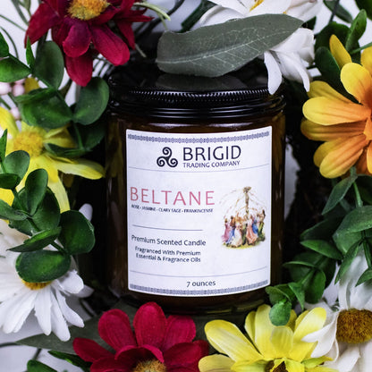 Beltane Soy Wax Candle – Rose & Jasmine Natural Candle for May Day