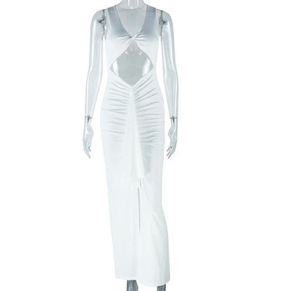 Hollow-out Camisole Ribbon Dress
