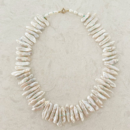 Biwa Pearl Necklace 14K Gold