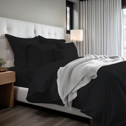 400TC Cotton Sateen Solid Duvet Cover Set