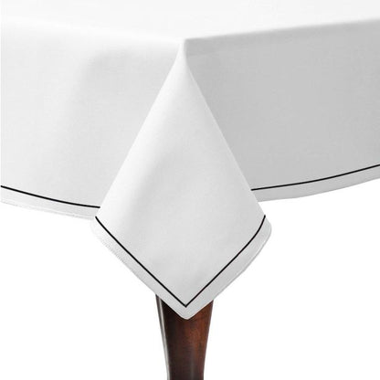 Single Embroidery Border Sateen Cotton Solid Table Cloth