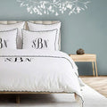 Monogram 400TC Cotton Small Scallop Embroidery Duvet Cover Set