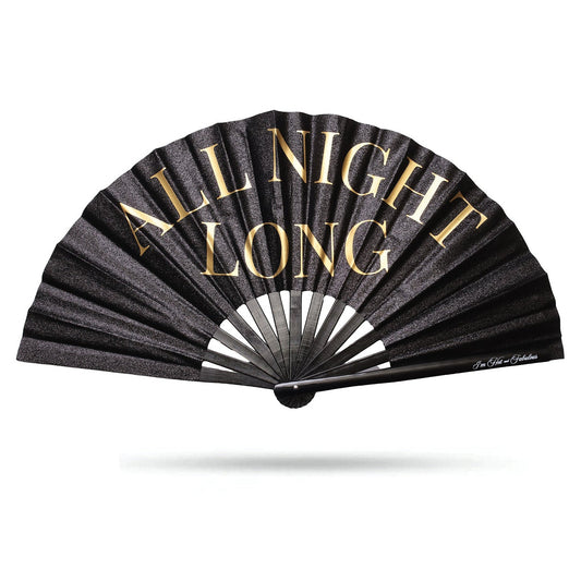 Black Sparkle All Night Long XL Hand Fan