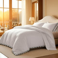 400TC U Shape Scallop Embroidery Cotton Duvet Cover Set