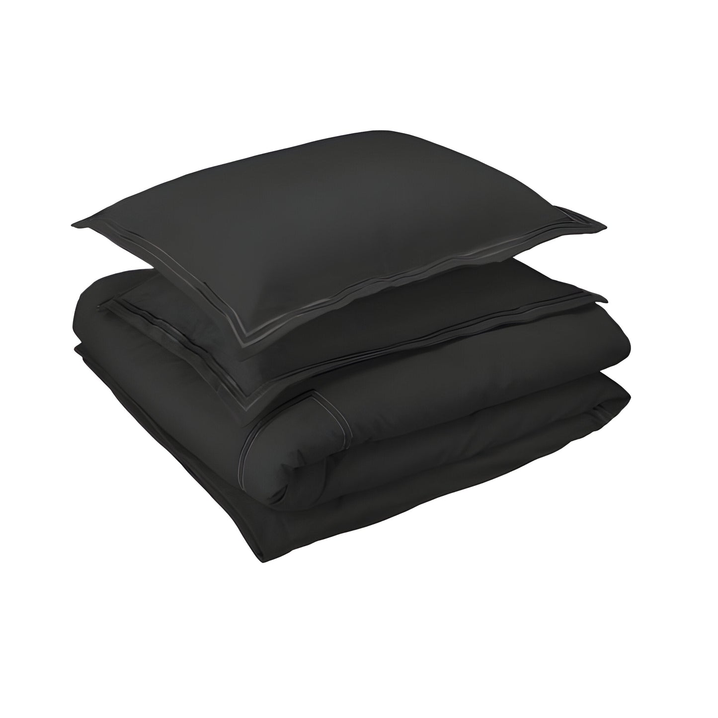 400TC Cotton Luxurious Double Embroidery Sateen Solid Duvet Cover Set