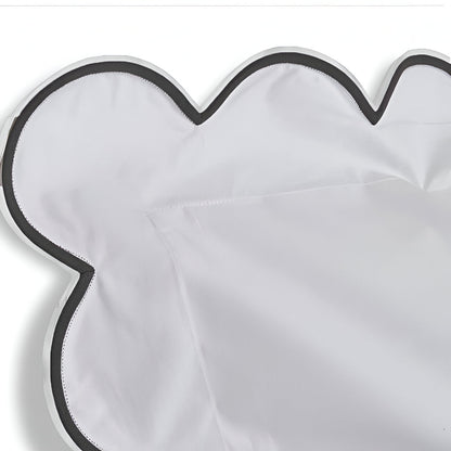 400TC Cotton Scallop Embroidery Sateen Solid Duvet Cover Set