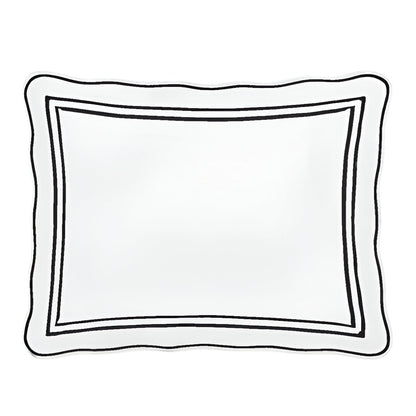400TC Wavy Embroidery & Border Cotton Sateen Solid Duvet Cover Set