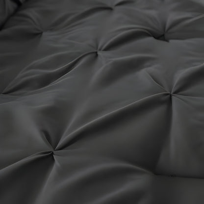 400TC Cotton Pintuck Sateen Solid Duvet Cover Set