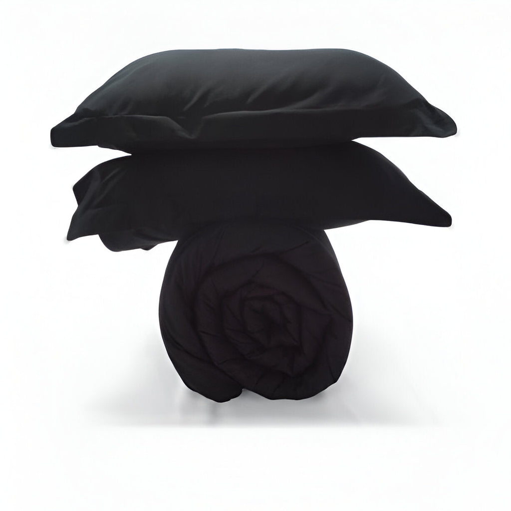 400TC Sateen Solid Cotton Round Duvet Cover Set