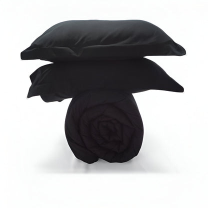 400TC Sateen Solid Cotton Round Duvet Cover Set