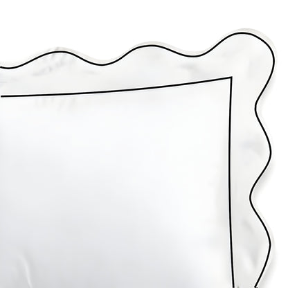400TC Cotton Scallop Embroidery & Border Sateen Solid Duvet Cover Set