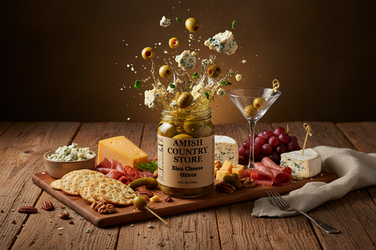 Old-Fashioned Bleu Cheese Stuffed Olives | Savory Queen Olives | 16 oz