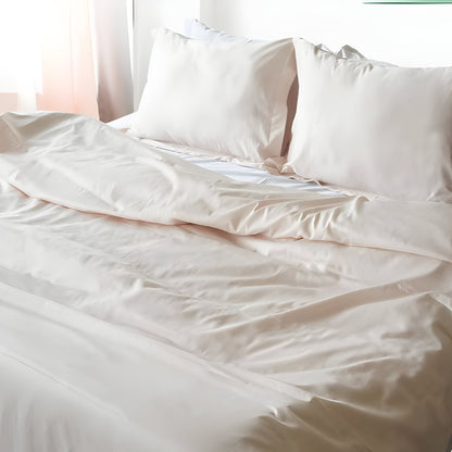 300TC Sateen Solid Organic Cotton Duvet Cover Set