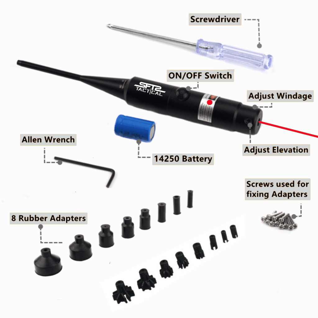 SFT2 Tactical Universal Laser Bore Sighter for .22 to .50 Caliber Scope