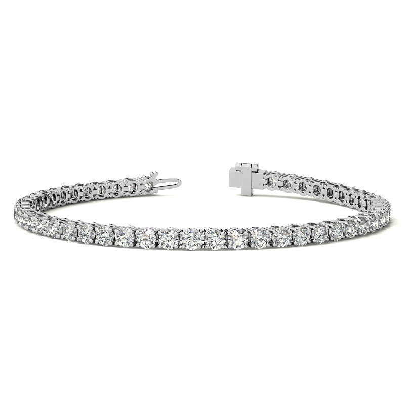 6ctw Created Sapphire Tennis Bracelet - 3mm Stones - 14K Gold Overlay in White, Yellow or Rose Gold