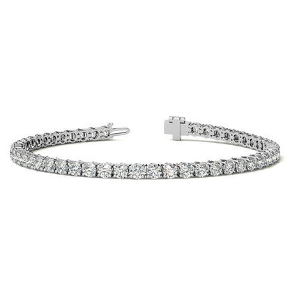 6ctw Created Sapphire Tennis Bracelet - 3mm Stones - 14K Gold Overlay in White, Yellow or Rose Gold