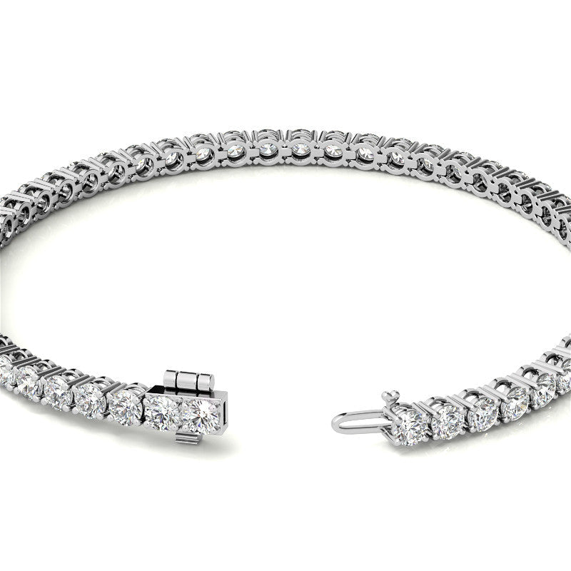 6ctw Created Sapphire Tennis Bracelet - 3mm Stones - 14K Gold Overlay in White, Yellow or Rose Gold