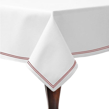 Double Embroidery Border Poly Cotton Sateen Solid Table Cloth