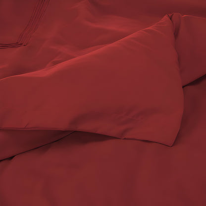 400TC Cotton Luxurious Triple Embroidery Sateen Solid Duvet Cover Set