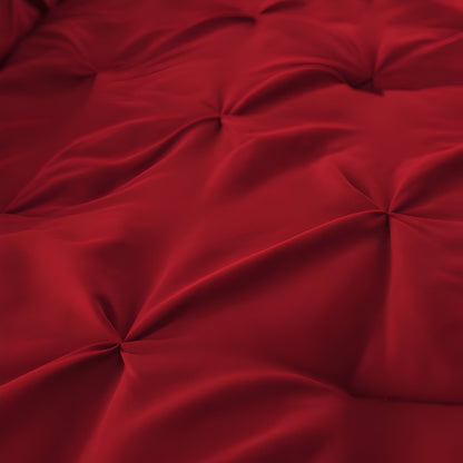 400TC Cotton Pintuck Sateen Solid Duvet Cover Set