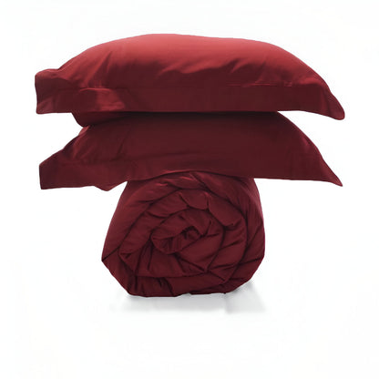 400TC Sateen Solid Cotton Round Duvet Cover Set