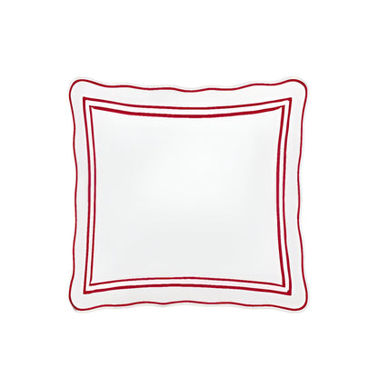 400TC Wavy Embroidery & Border Cotton Sateen Solid Duvet Cover Set
