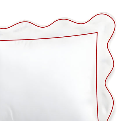 400TC Cotton Scallop Embroidery & Border Sateen Solid Duvet Cover Set