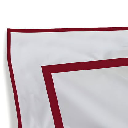 400TC Embroidery & Border Cotton Sateen Solid Duvet Cover Set